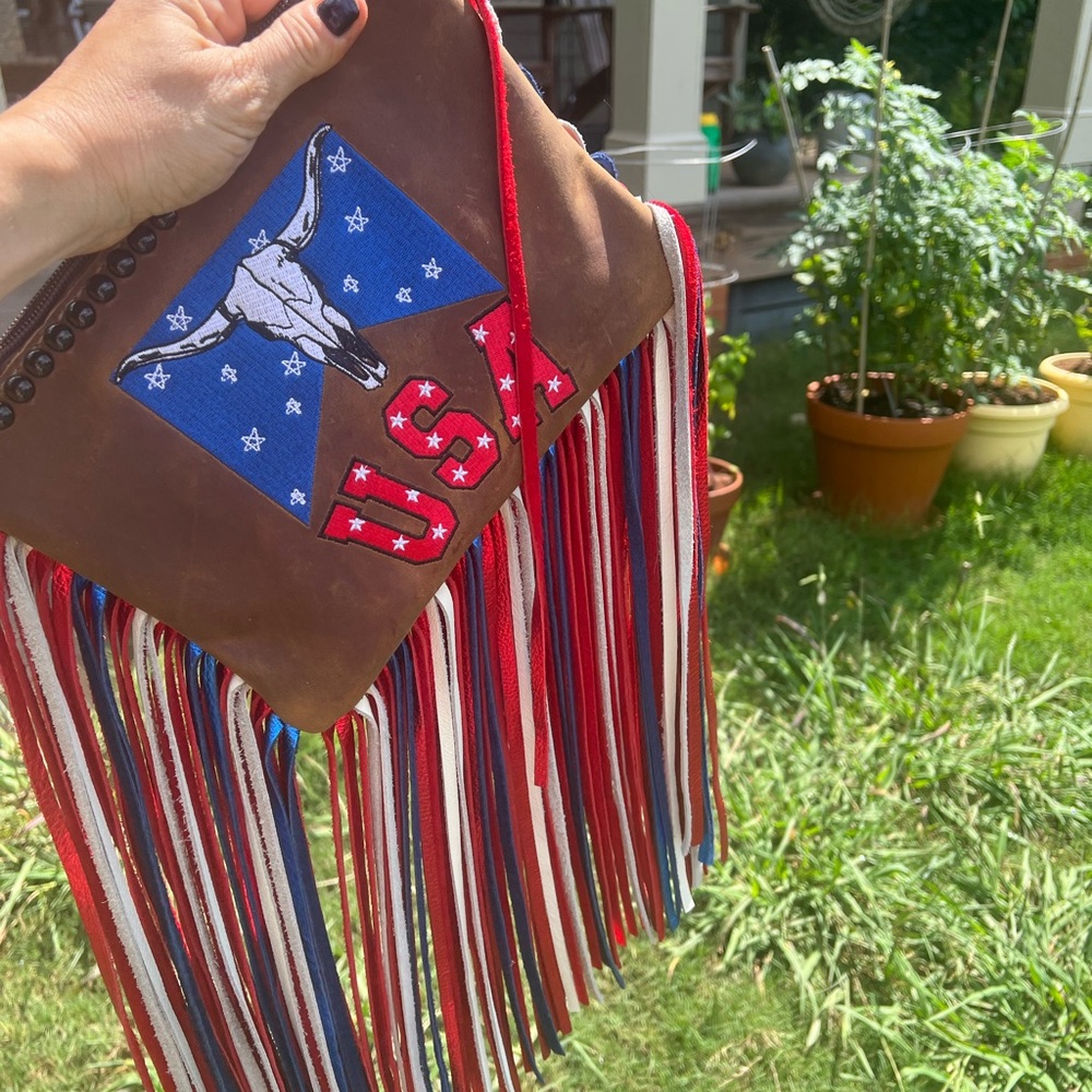 Designer Custom Leather USA 🇺🇸 leather custom bag fringe
